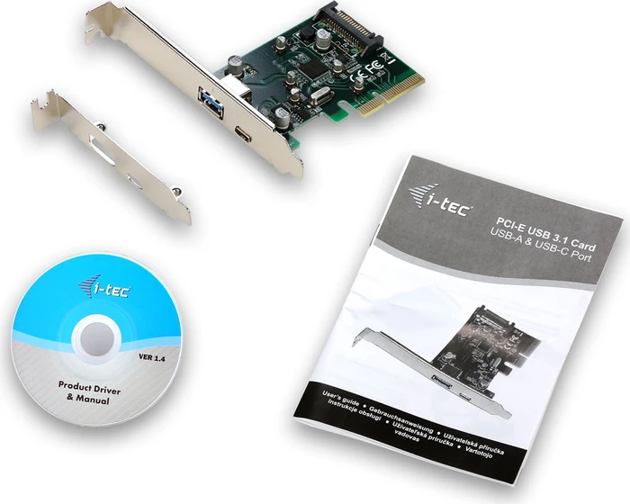 i-tec 1x USB-C 3.1, 1x USB-A 3.1, PCIe 2.0 x4