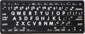LogicKeyboard LargePrint Mini Mac, White on Black, Bluetooth, DE (LKB-LPWB-BTON-DE)