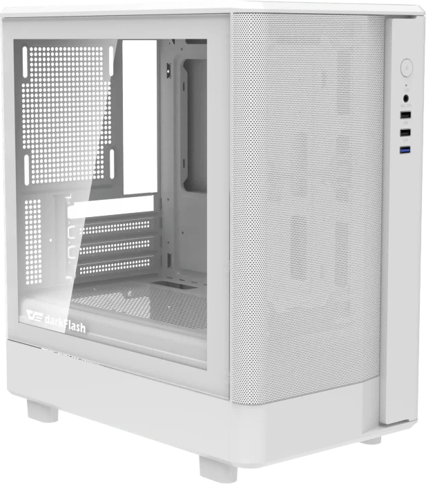 DarkFlash DB330M Mesh White, Glasfenster