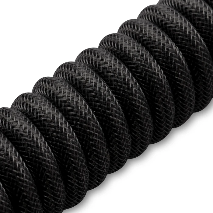 Sharkoon Skiller SGK50 Aviator Cable Set, USB-C [Stecker] auf USB-A [Stecker], Tastaturkabel (Spiral-Textilkabel), 1.85m, schwarz