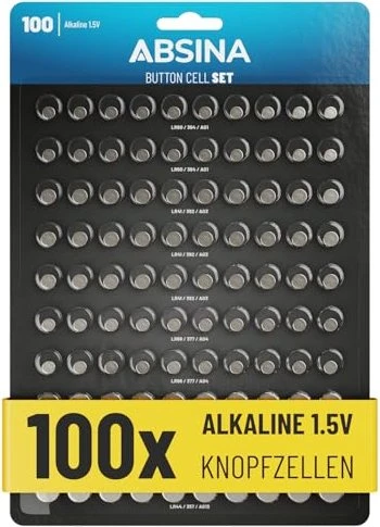 Absina Knopfzellen-Set, 100er-Pack