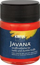 Kreul Javana Stoffmalfarbe für helle und dunkle Stoffe, rot, 50ml