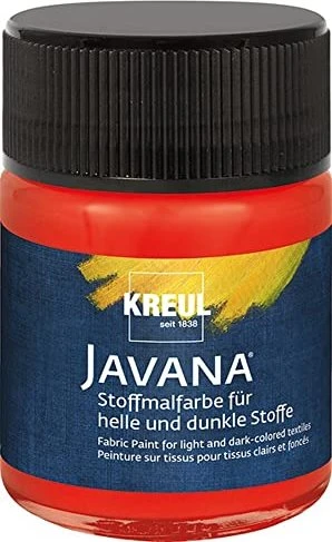 Kreul Javana Stoffmalfarbe für helle und dunkle Stoffe, rot, 50ml