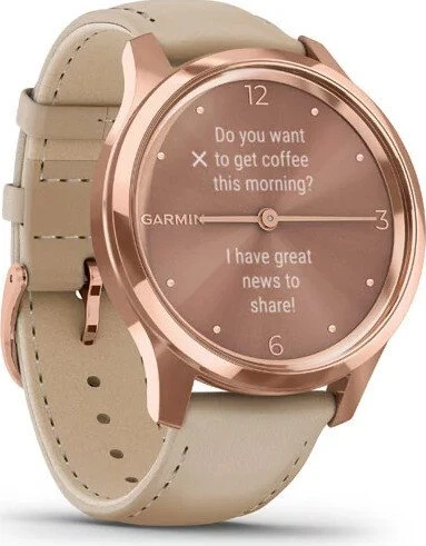 Garmin vivomove Luxe Aktivitäts-Tracker light sand/18k rose gold