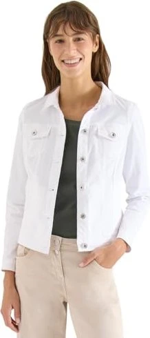 CECIL Brusttaschen und Knöpfe Jeansjacke weiß (Damen)