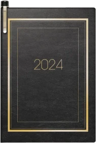 Brunnen Taschenkalender Wochenkalender 2024, 72x102mm, Softcover, schwarz, 80 Blatt