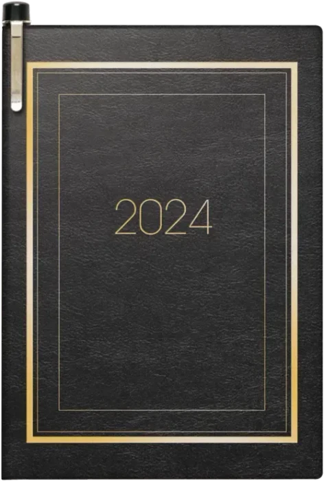 Brunnen Taschenkalender Wochenkalender 2024, 72x102mm, Softcover, schwarz, 80 Blatt