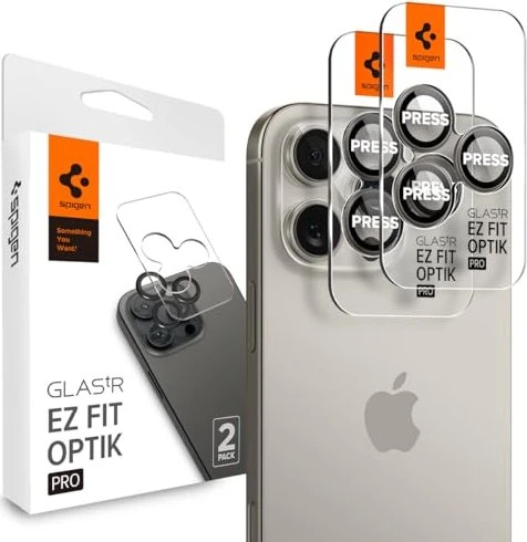 Spigen GLAS.tR EZ Fit Optik Pro Lens Protector für Apple iPhone 16 Pro/16 Pro Max