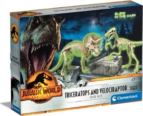 Clementoni Jurassic World Ausgrabungs-Set Triceratops & Velociraptor