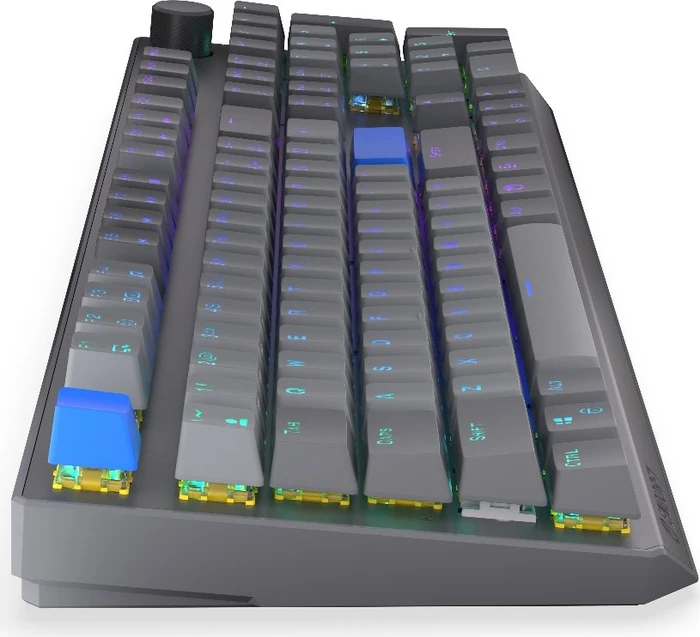 Endorfy Thock V2 Wireless, PBT, grau, LEDs RGB, hot-swap, Endorfy YELLOW, USB/Bluetooth, US