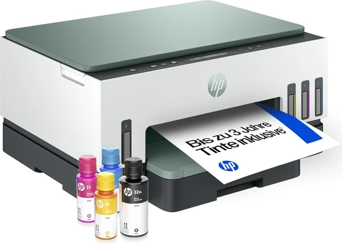 HP Smart Tank 7007 All-in-One blaugrüne Akzente, Tinte, mehrfarbig