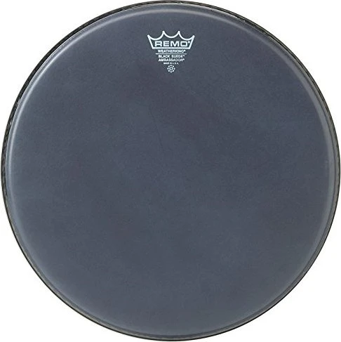 Remo Ambassador Black Suede 12"