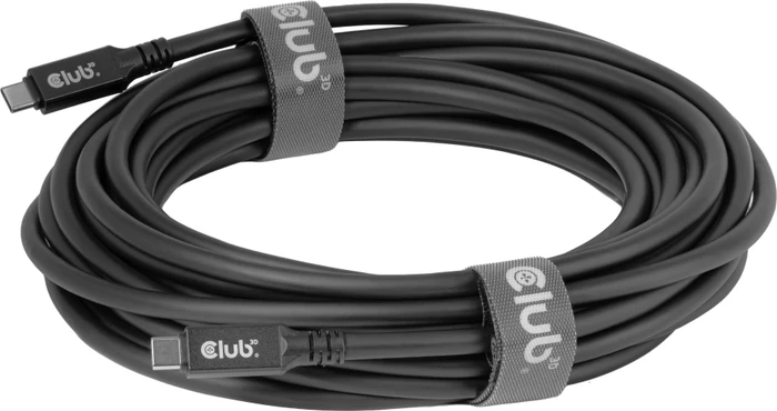 Club 3D USB4 Kabel, 20Gb/s, 8K60Hz, 100W PD, USB-C Stecker auf USB-C Stecker, schwarz, 9m