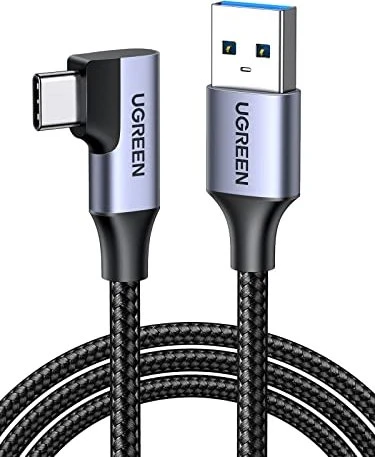 Ugreen Right Angle USB-C Cable 3.0 Charger Cable Fast Charging 5Gbps 1m schwarz