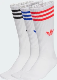 adidas 3-Streifen High Crew Socken white/lucid red/lucid blue, 3 Paare