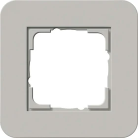 Gira E3 Abdeckrahmen 1fach mit Trägerrahmen reinweiß Soft-Touch, grau