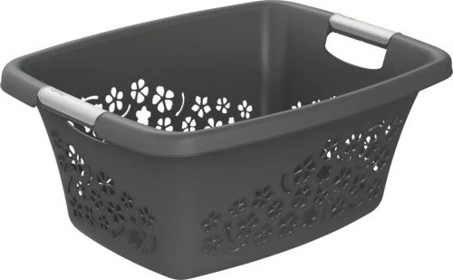 Rotho Flowers 25l Wäschekorb anthrazit