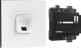 ekey sLine Fingerprintset für Gira 106, inkl. Controller REG, verkehrsweiß, Fingerprint-Reader