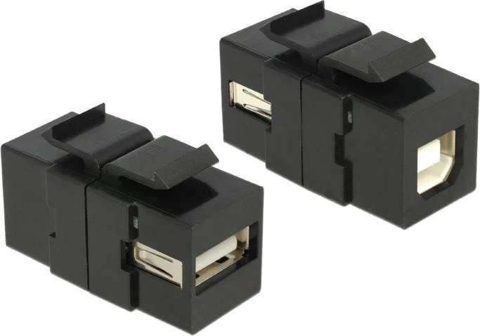 DeLOCK Keystone Modul USB-A 2.0 Buchse via USB-B 2.0 Buchse, schwarz