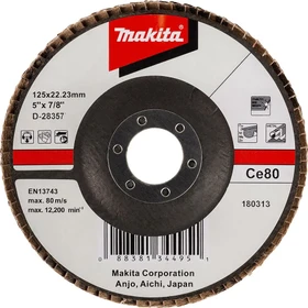Makita Schleifscheibe Keramik-Aluminium-Oxid abgewinkelt K80, 125mm, 1 Stück