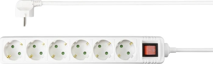 Sygonix Schutzkontakt Steckdosenleiste, 6-fach, 1.4m, weiß