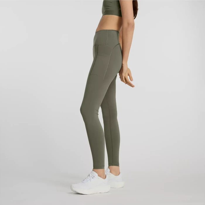 New Balance Sleek Pocket High Rise 27" Legging Hose lang dark olivine (Damen)