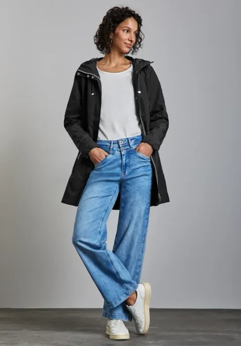 Street One Langer Windbreaker Jacke schwarz (Damen)