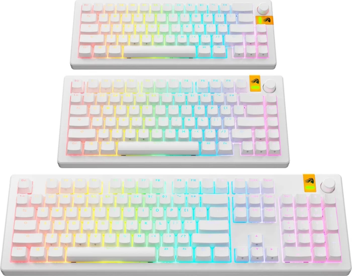 Glorious GPBT Backlit Keycaps, Kunststoff (PBT), weiß, 130 Tasten, ANSI-US
