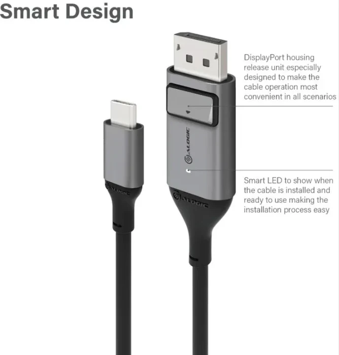 Alogic USB-C [Stecker] auf DisplayPort [Stecker] Adapterkabel, 1m
