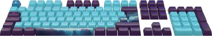 Dark Project Night Sky Multilingual Keycaps, Kunststoff (PBT) Double-Shot, CSA-Profil, blau/violett, 177 Tasten, ANSI & ISO