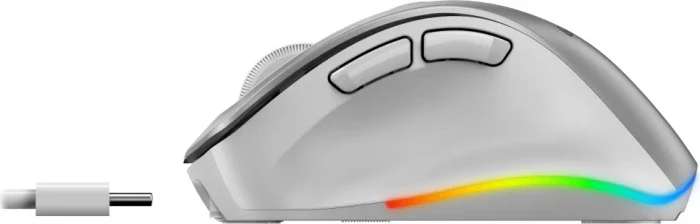 Genius Ergo 9000S Pro Wireless Bluetooth Rechargeable Mini Ergo Silent Mouse, Silver, USB/Bluetooth