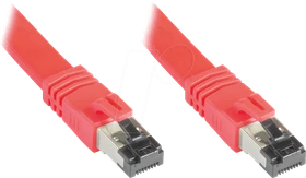 Good Connections Flach-Patchkabel, Cat8.1, U/FTP, RJ-45/RJ-45, 15m, rot