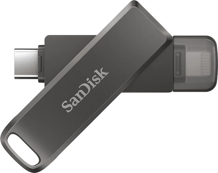 SanDisk iXpand Luxe 64GB, USB-C + Apple Lightning, USB 3.2 Gen 1×1, USB 2.0