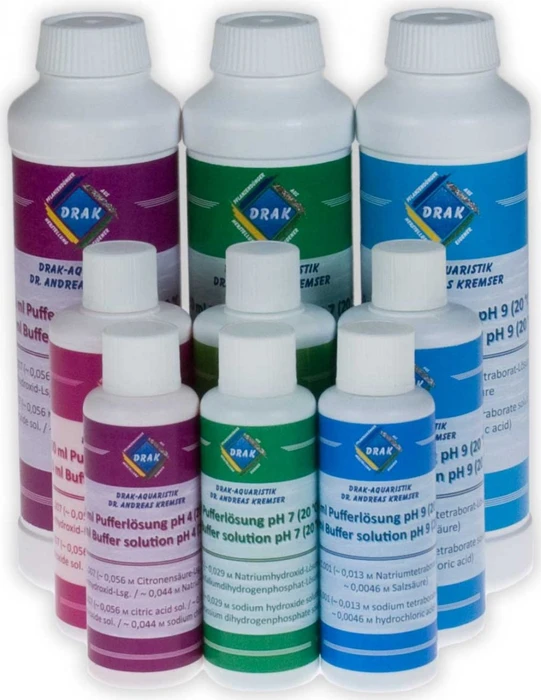 DRAK-Aquaristik pH-Pufferlösung, pH 9, blaugefärbt, 50ml