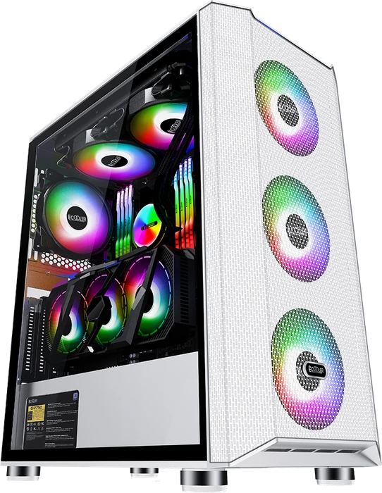 PCCooler Diamond MA200 Mesh, weiß, Glasfenster