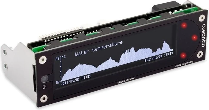 Aqua Computer aquaero 6 XT, 5.25" Pumpen- und Lüftersteuerung, 4-Kanal, schwarz/rot