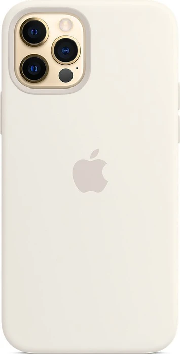 Apple Silikon Case mit MagSafe für iPhone 12/iPhone 12 Pro weiß