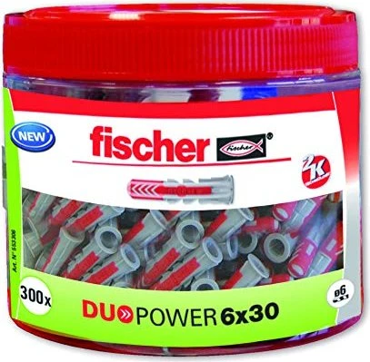 fischer DuoPower 6x30 Universaldübel, 6x30mm, 300 Stück