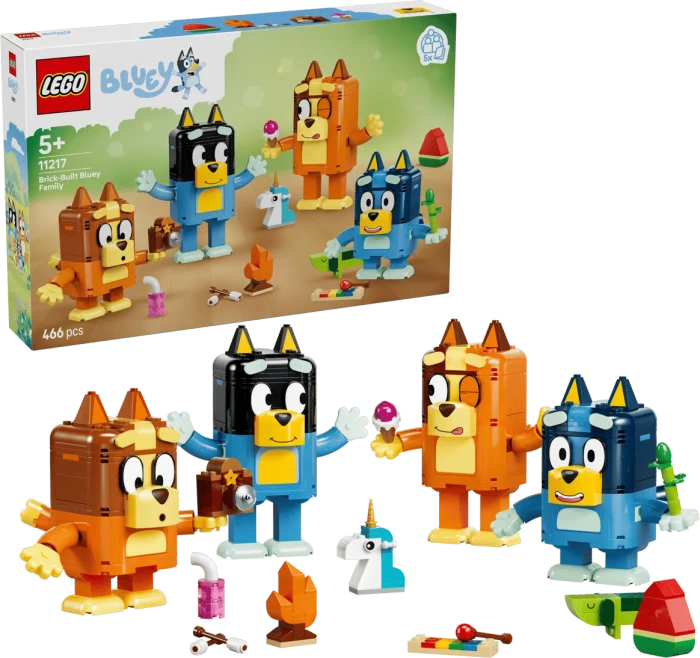 11217 LEGO NINJAGO Blueys Familie Bauset mit 4 Bluey-Figuren mit veränderbarem Gesichtsausdruck (11217)