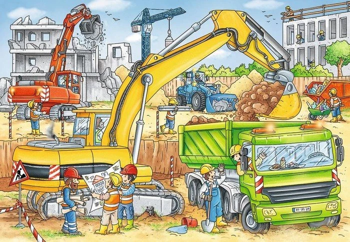 Ravensburger Puzzle Viel zu tun auf der Baustelle