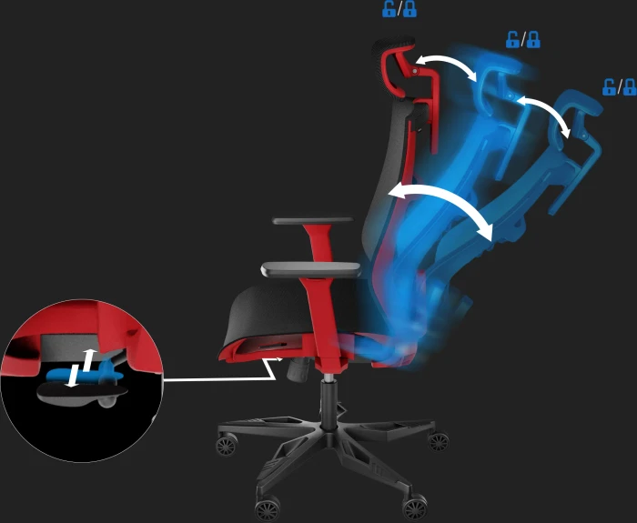 Genesis Astat 700 G2 Ergonomic Gamingstuhl, schwarz/rot