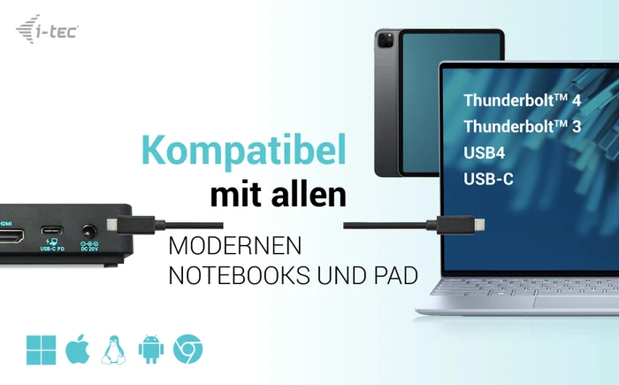 i-tec USB-C Triple Display Docking Station Gen 2 Pro + Power Delivery 100W, USB-C 3.1 [Buchse]