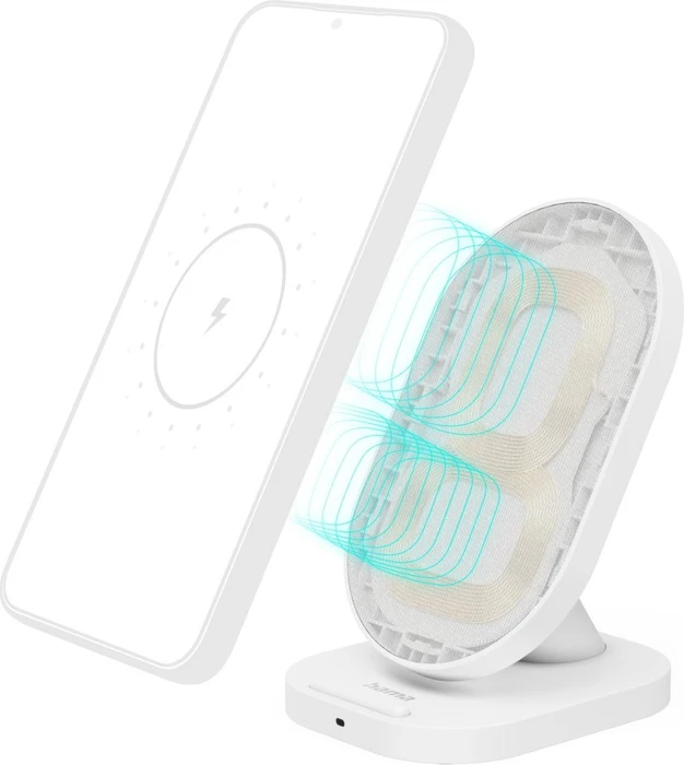 Hama Wireless Charger QI-FC10S-Fab 10W kabellose Smartphone-Ladestation weiß