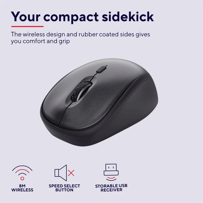 Trust TM-201 Silent Wireless Mouse schwarz, ECO zertifiziert, USB