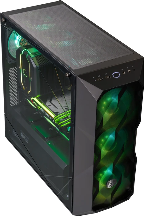 Cooler Master MasterBox TD500 Mesh ARGB, schwarz, ohne RGB-Controller, Glasfenster
