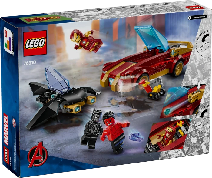 LEGO Marvel Super Heroes Spielset - Iron Man Auto und Black Panther vs. Red Hulk