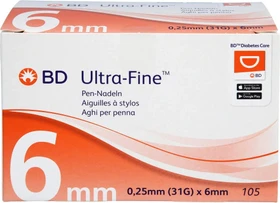 embecta BD Ultra-Fine Einmalkanüle 0.25mm (31G) x 6mm, 105 Stück
