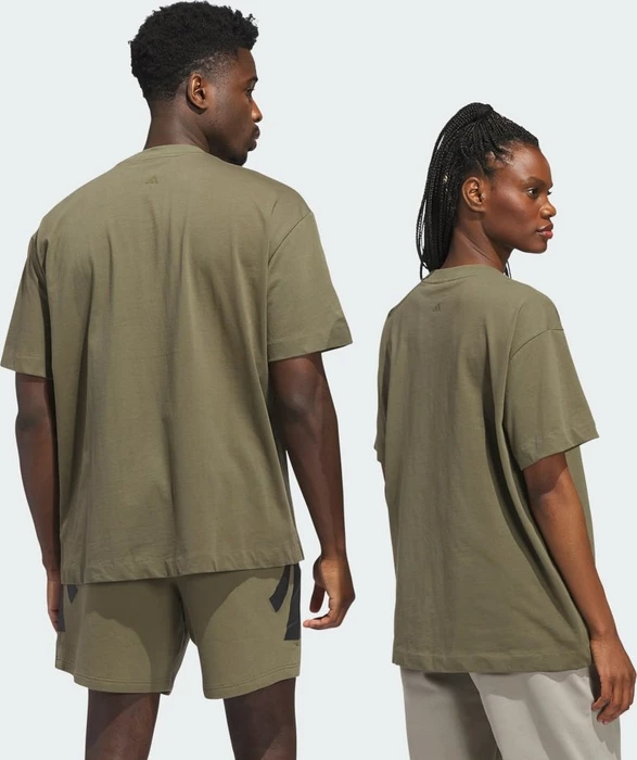 adidas Basketball genderneutral T-Shirt kurzarm olive strata
