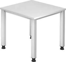 Hammerbacher Ergonomic Plus Q-Serie VQS08/W Schreibtisch 80x80cm weiß/silber