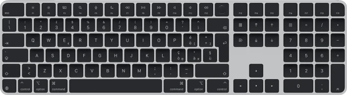 Apple Magic Keyboard mit Touch ID und Ziffernblock für Mac mit Apple Chip (USB-C), schwarz/silber, USB/Bluetooth, IT
